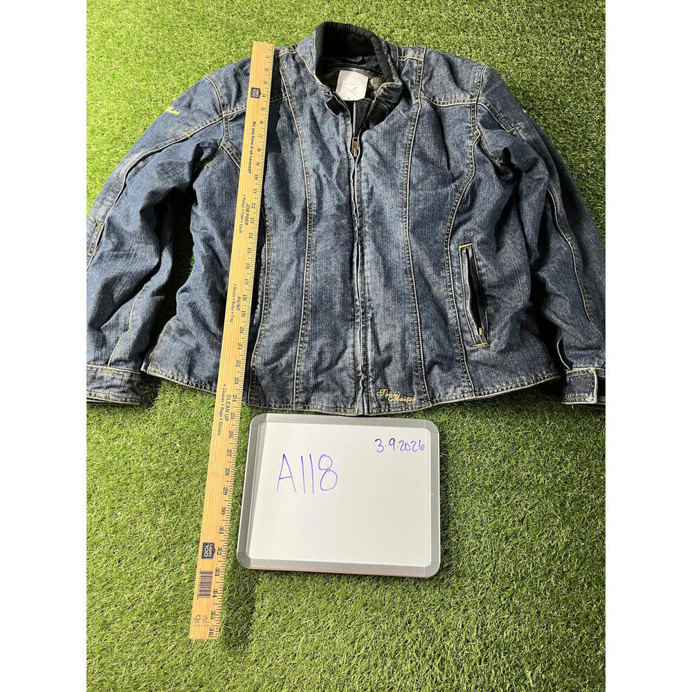 Womens Tourmaster Racing Denim Jacket with Zip Front and Pockets 16